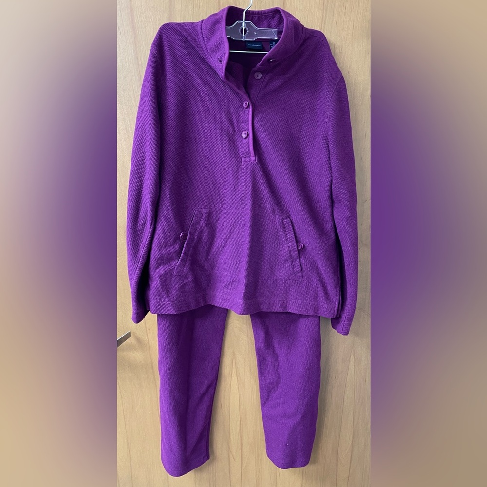 Westbound Women’s 2 pc Purple Pantsuit Size M Pull On Pants